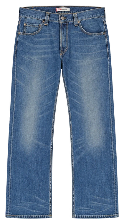 Blue straight-leg jeans